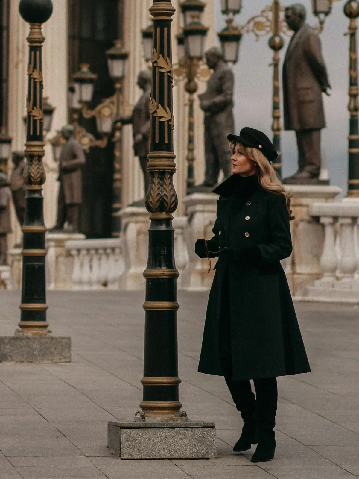 Dark Green 1940s Solid Button Coat