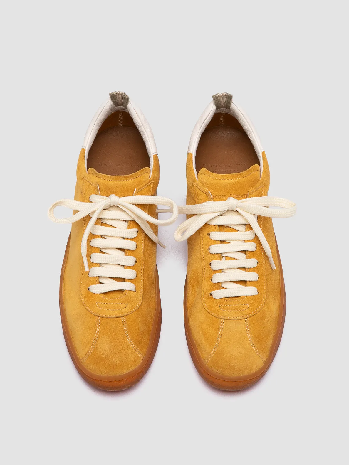 DESTINY 101 - Yellow Leather and Suede Low Top Sneakers