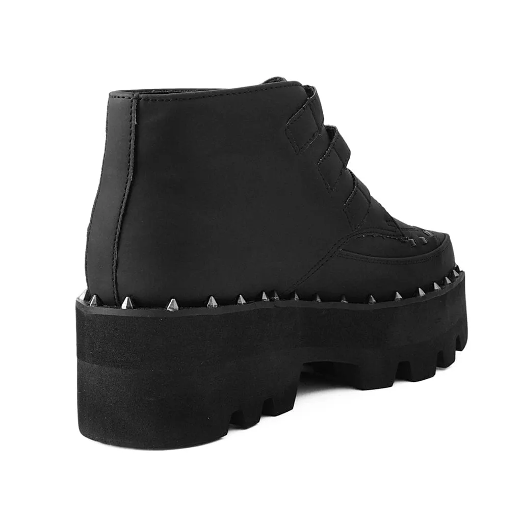 Dino Lug 3 Buckle Boot Matte Black Vegan Leather