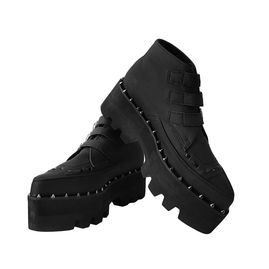 Dino Lug 3 Buckle Boot Matte Black Vegan Leather