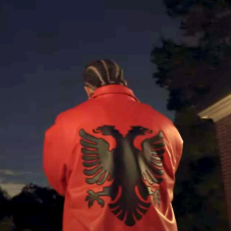 Drake Albanian Flag Polar Opposites Leather Jacket