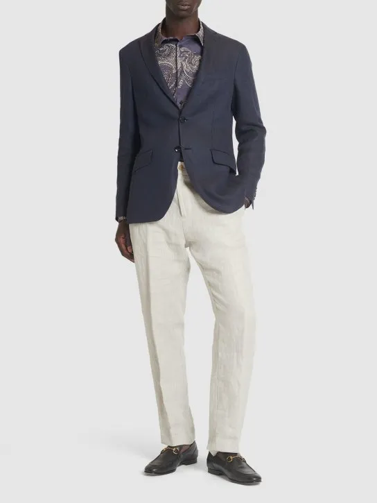 Etro   Single breast linen blazer 