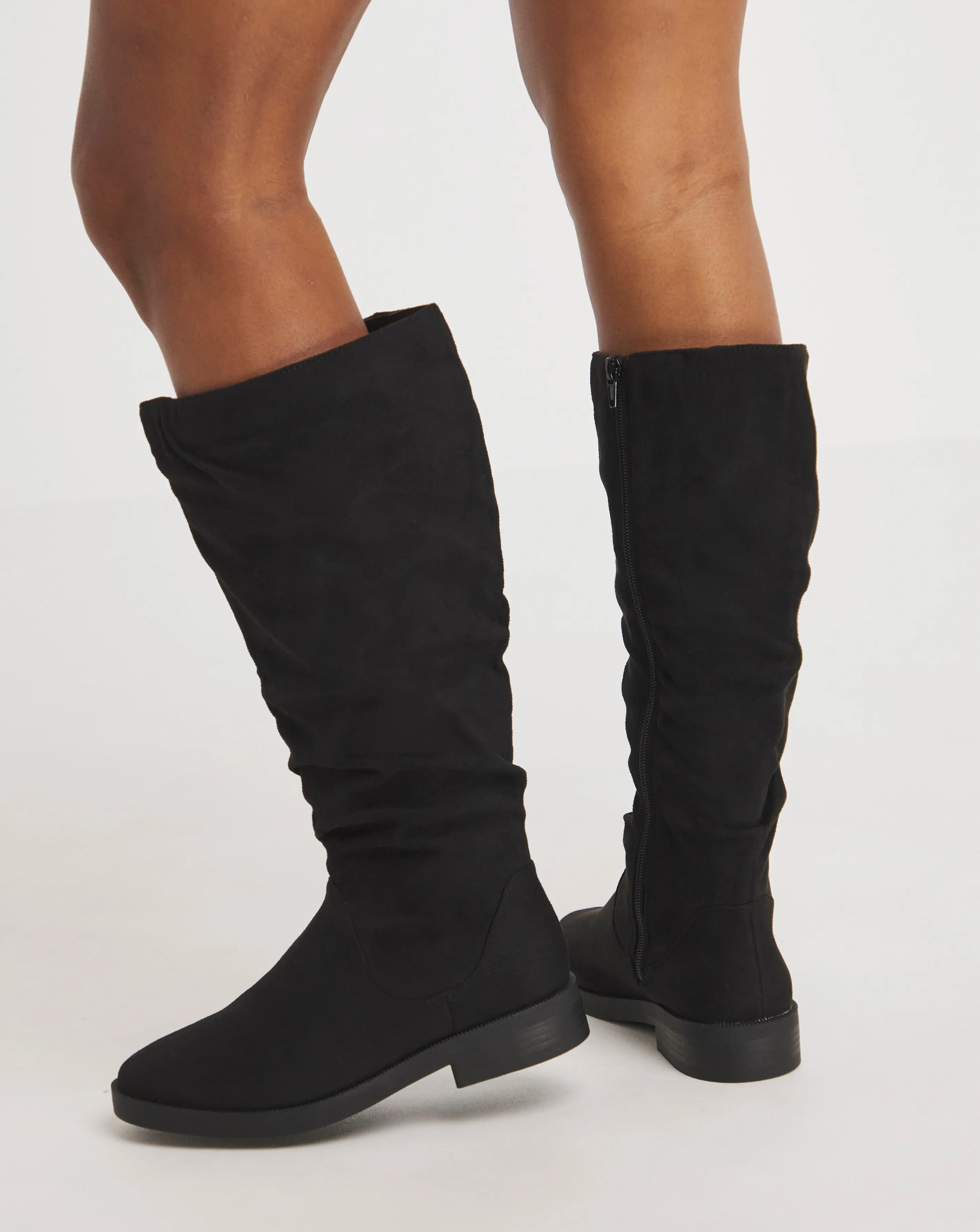 Evren Ruched Boot Wide E Fit Super Curvy Calf | Simply Be