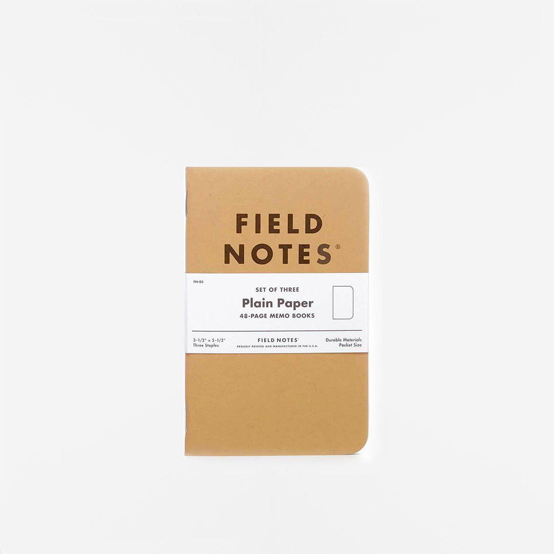 Field Notes Original Kraft Plain Paper 3-Pack Notebook