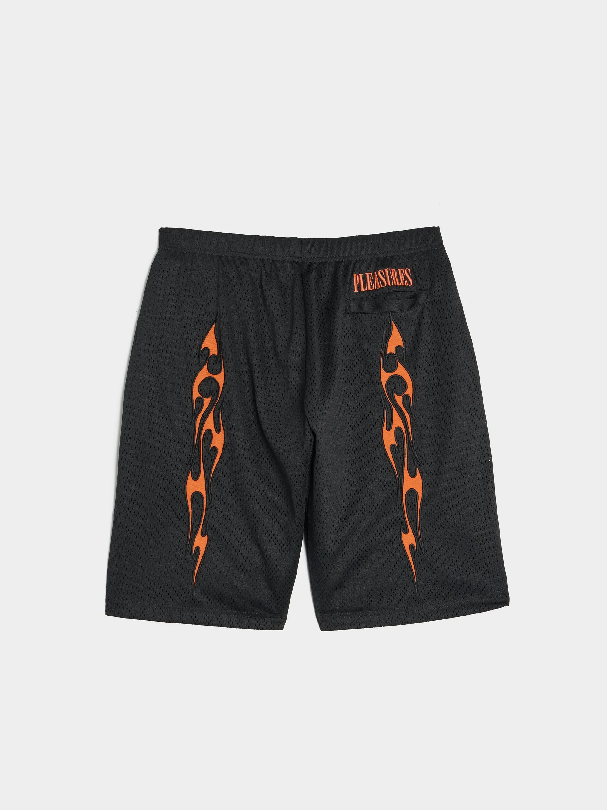 Flame Mesh Shorts, Black