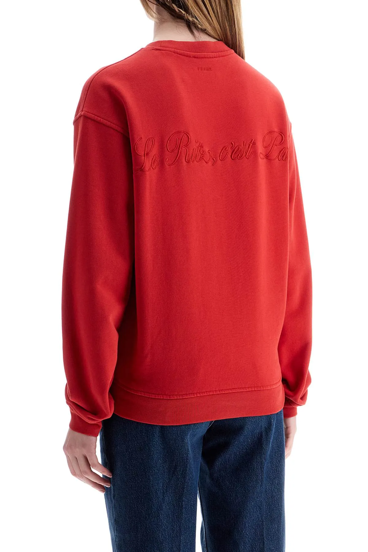 Frame Red Cotton Sweater With Logo Embroidery