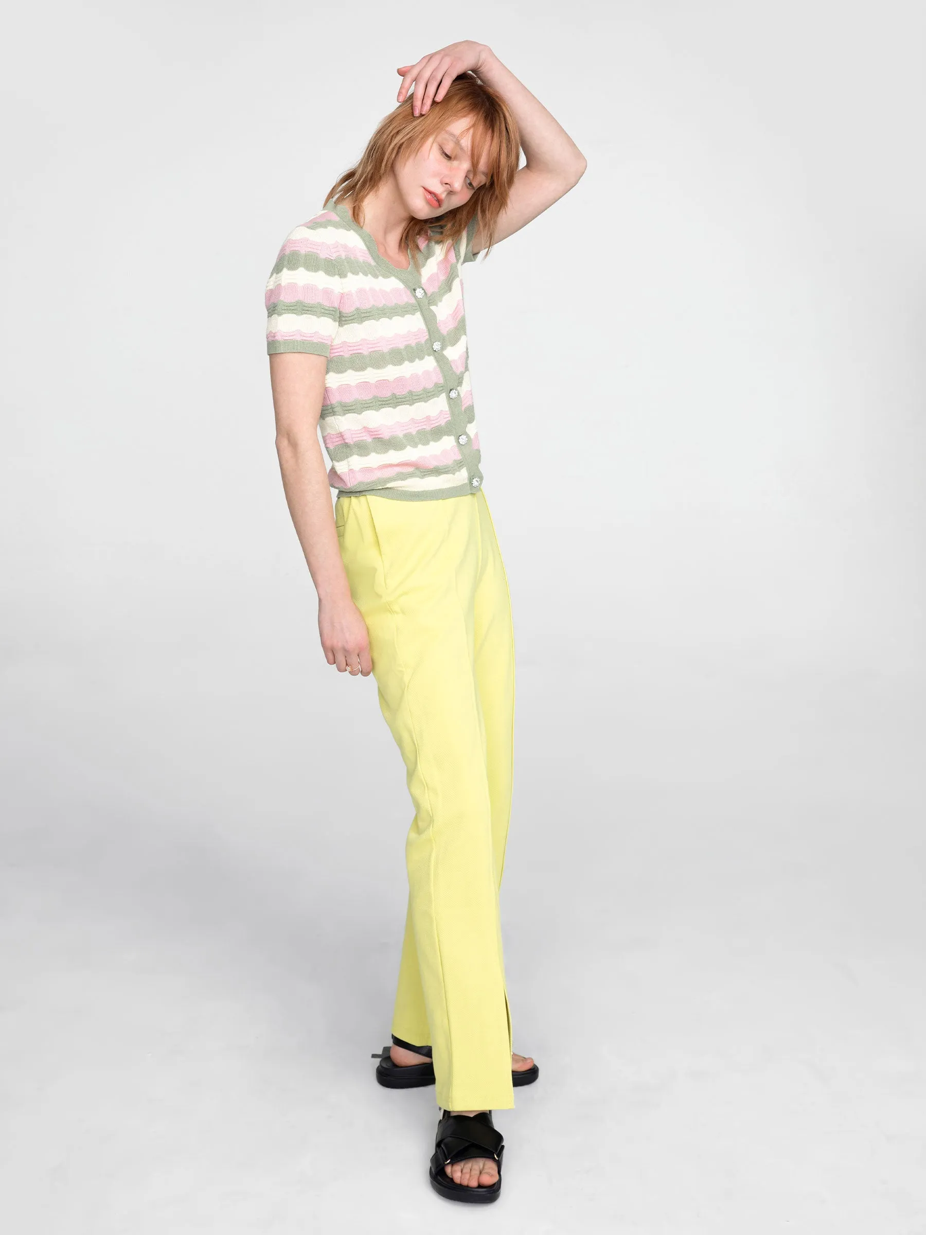 Front Slitted Casual Trousers