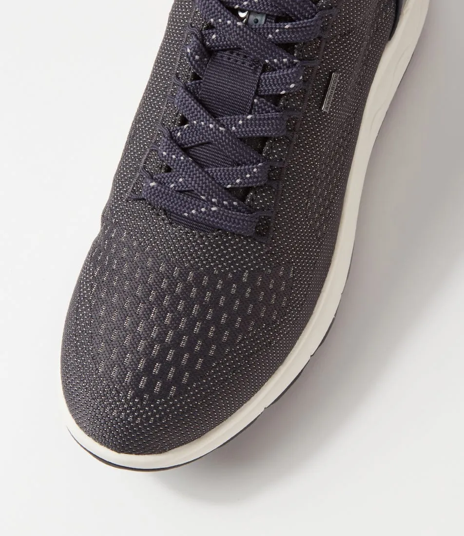 GEOX D Spherica Dark Jeans Light Grey Knit Sneakers