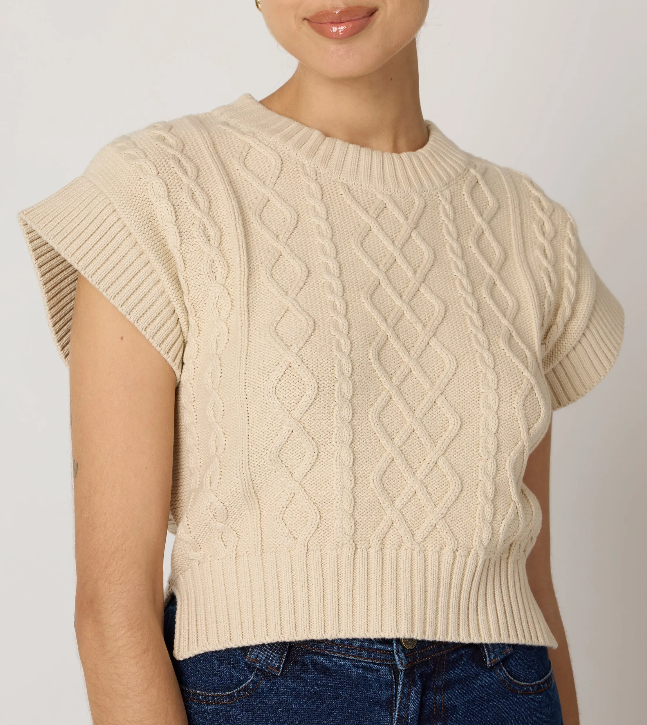 Gigi Sweater Vest | Cream