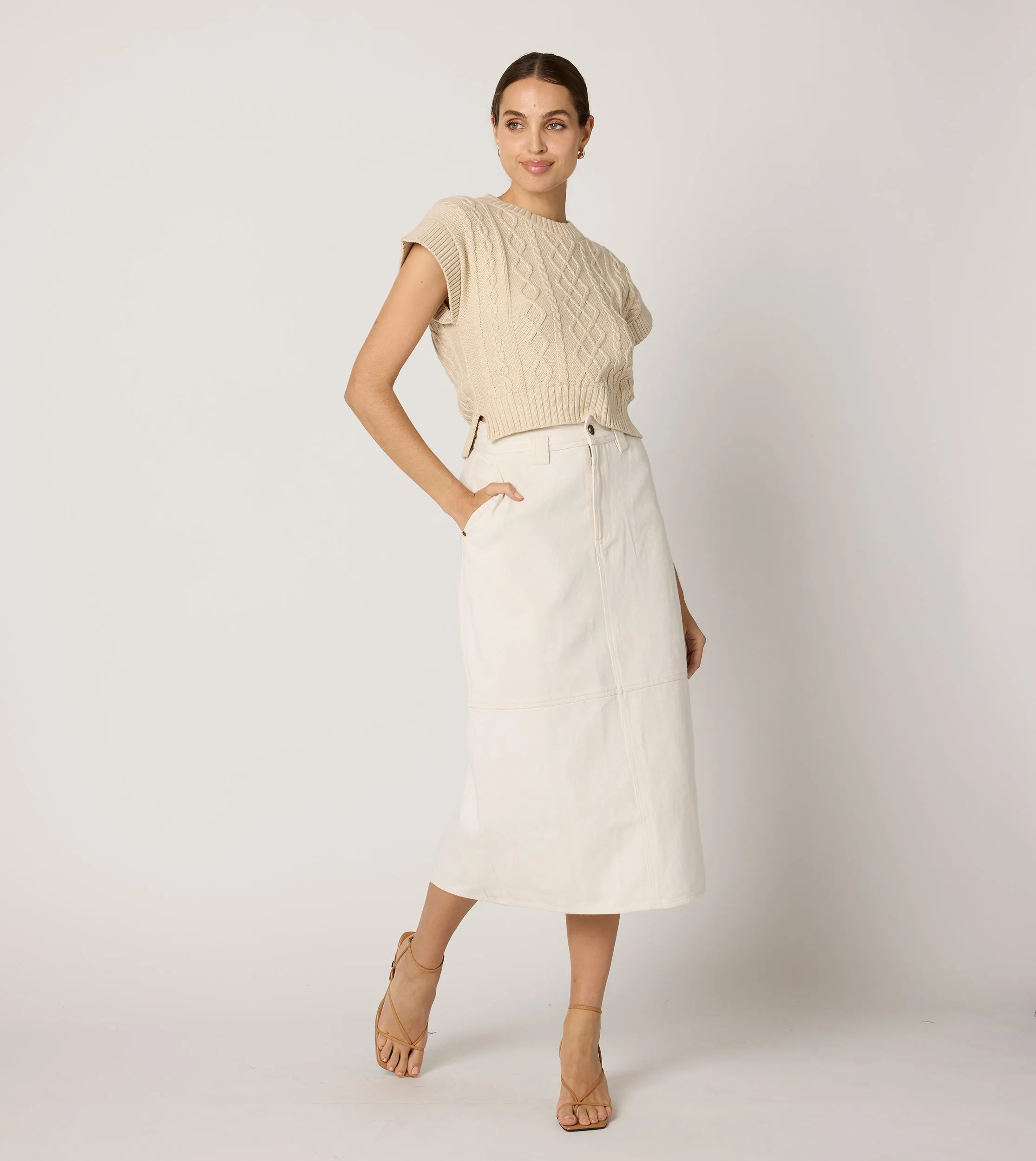 Gigi Sweater Vest | Cream