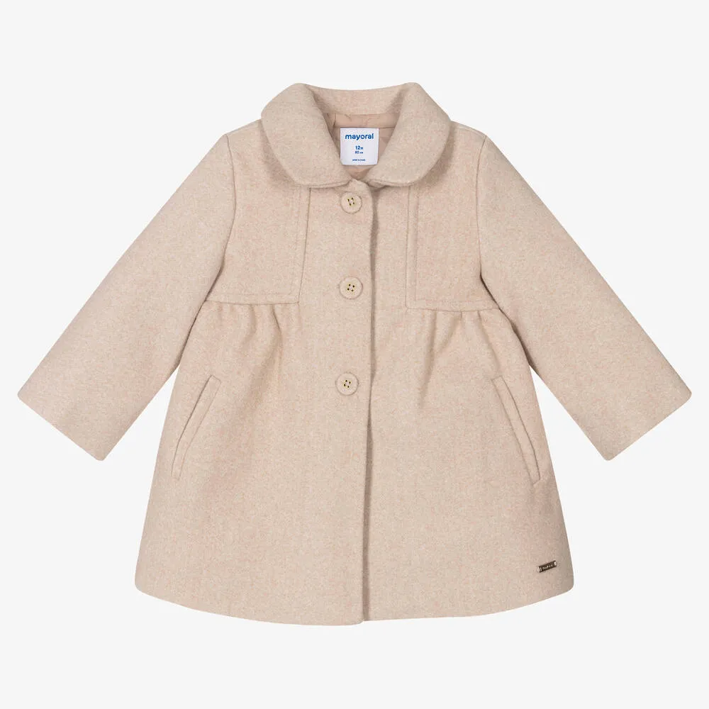 Girls Beige Traditional Coat