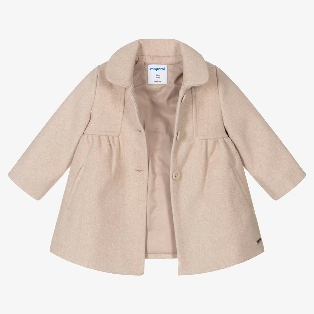 Girls Beige Traditional Coat