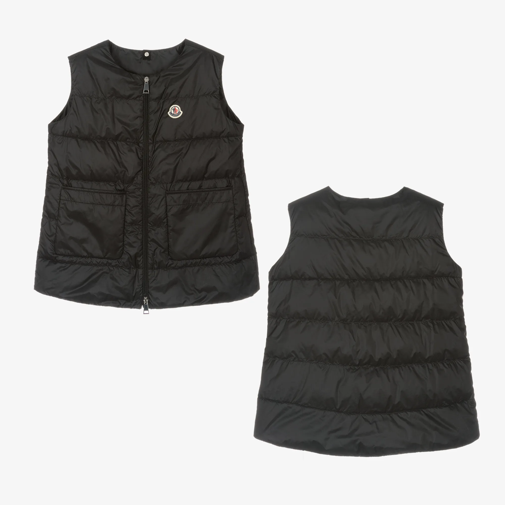 Girls Black Ioudith Coat & Down-Padded Gilet