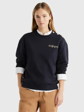 Gold Button Stripe Sweatshirt | Sweatshirts & Hoodies | Tommy Hilfiger