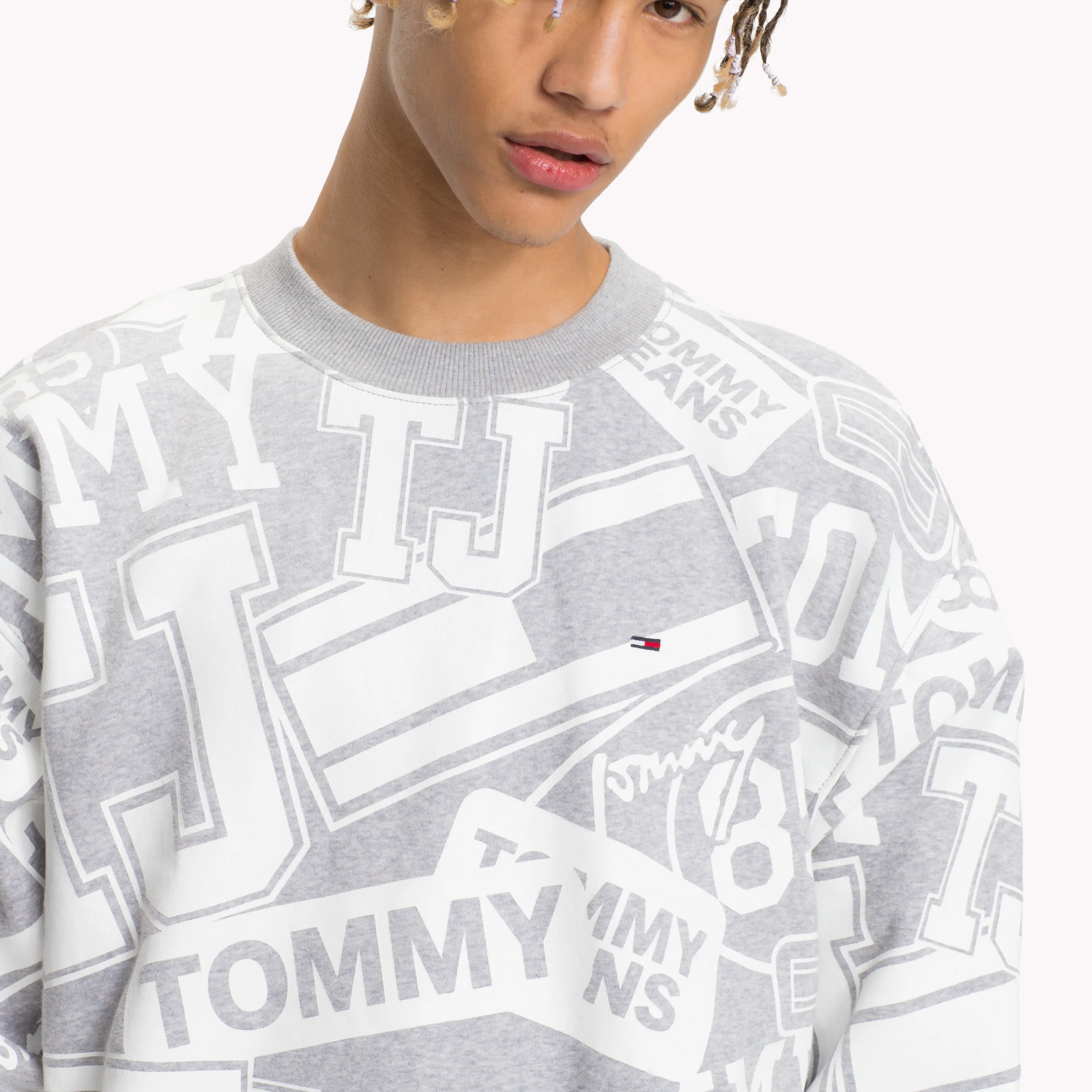 Grey Logo Print Jumper | Sweatshirts & Hoodies | Tommy Hilfiger