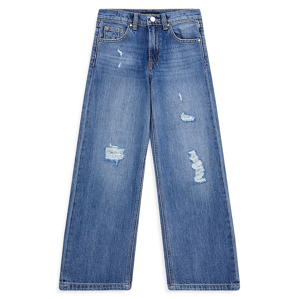 GUESS Girl's 90's Wide-Leg Jeans