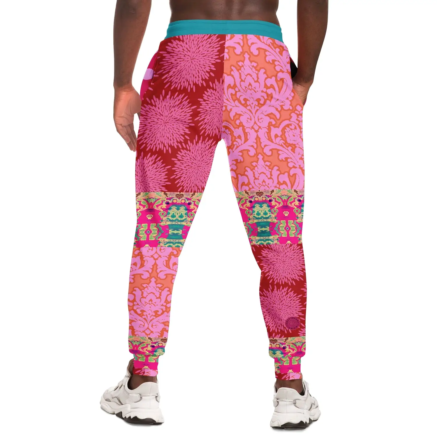 Gypsy Beat Pink Patchwork Unisex Fleece Joggers