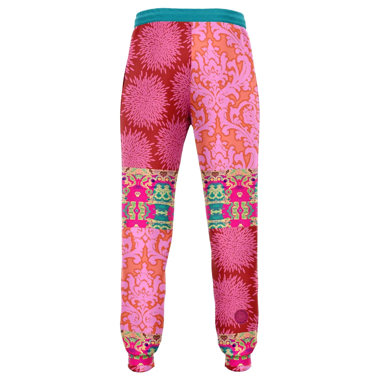 Gypsy Beat Pink Patchwork Unisex Fleece Joggers