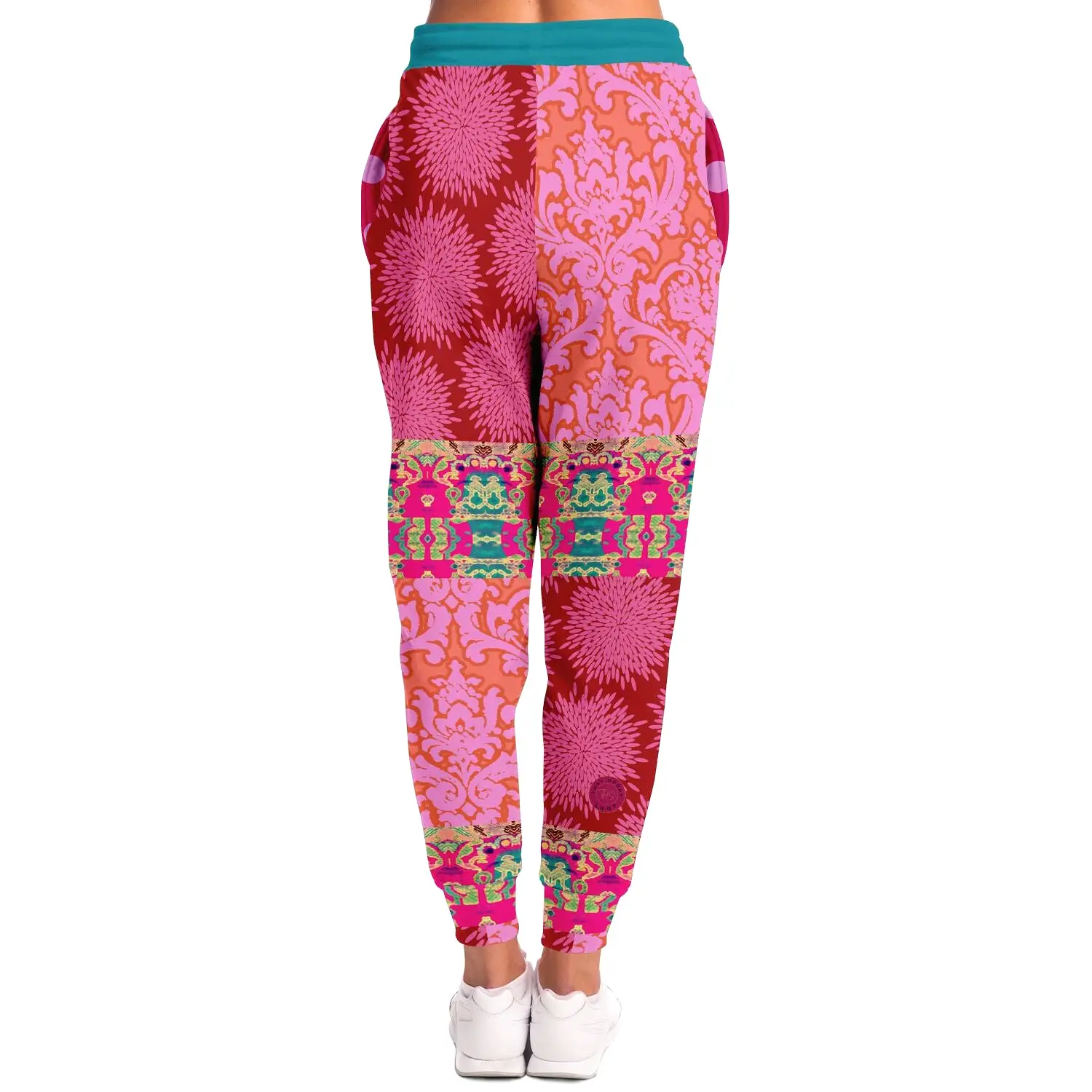 Gypsy Beat Pink Patchwork Unisex Fleece Joggers