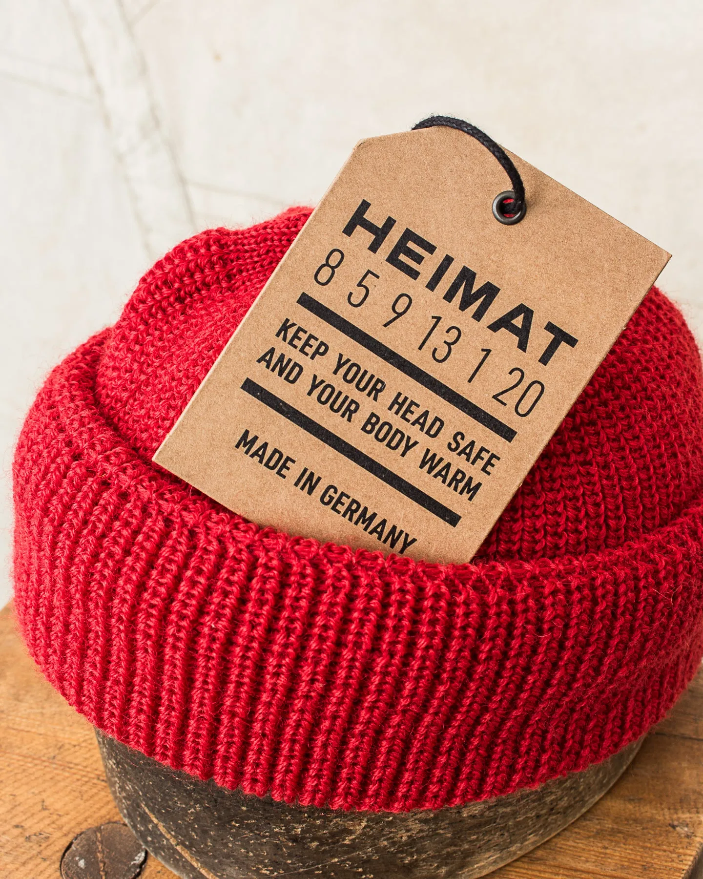 Heimat Mechanics Wool Hat Safety Red