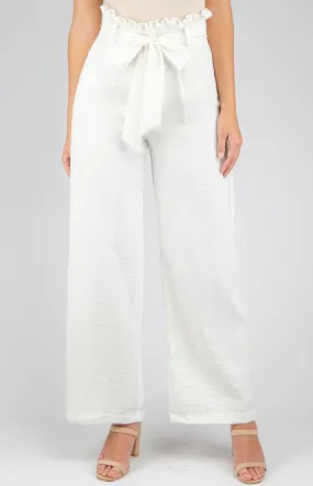 High Waisted Pants with Self Fabric Tie (APA835B)