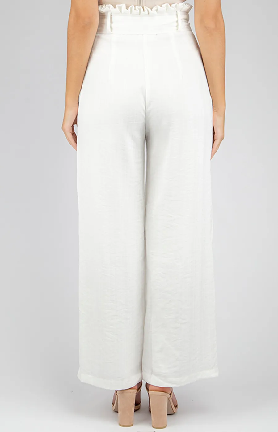 High Waisted Pants with Self Fabric Tie (APA835B)