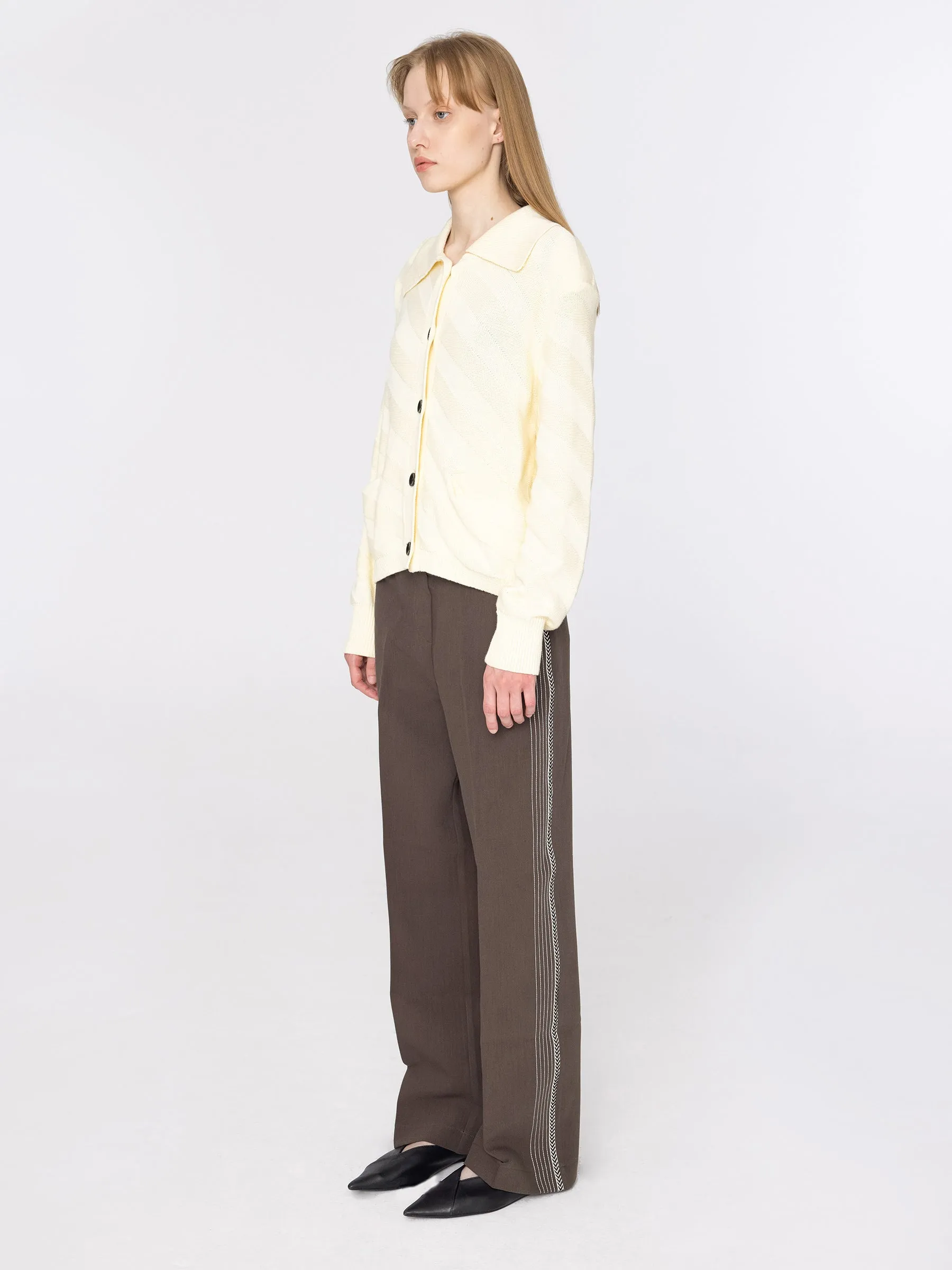 High Waisted Straight Leg Casual Trousers