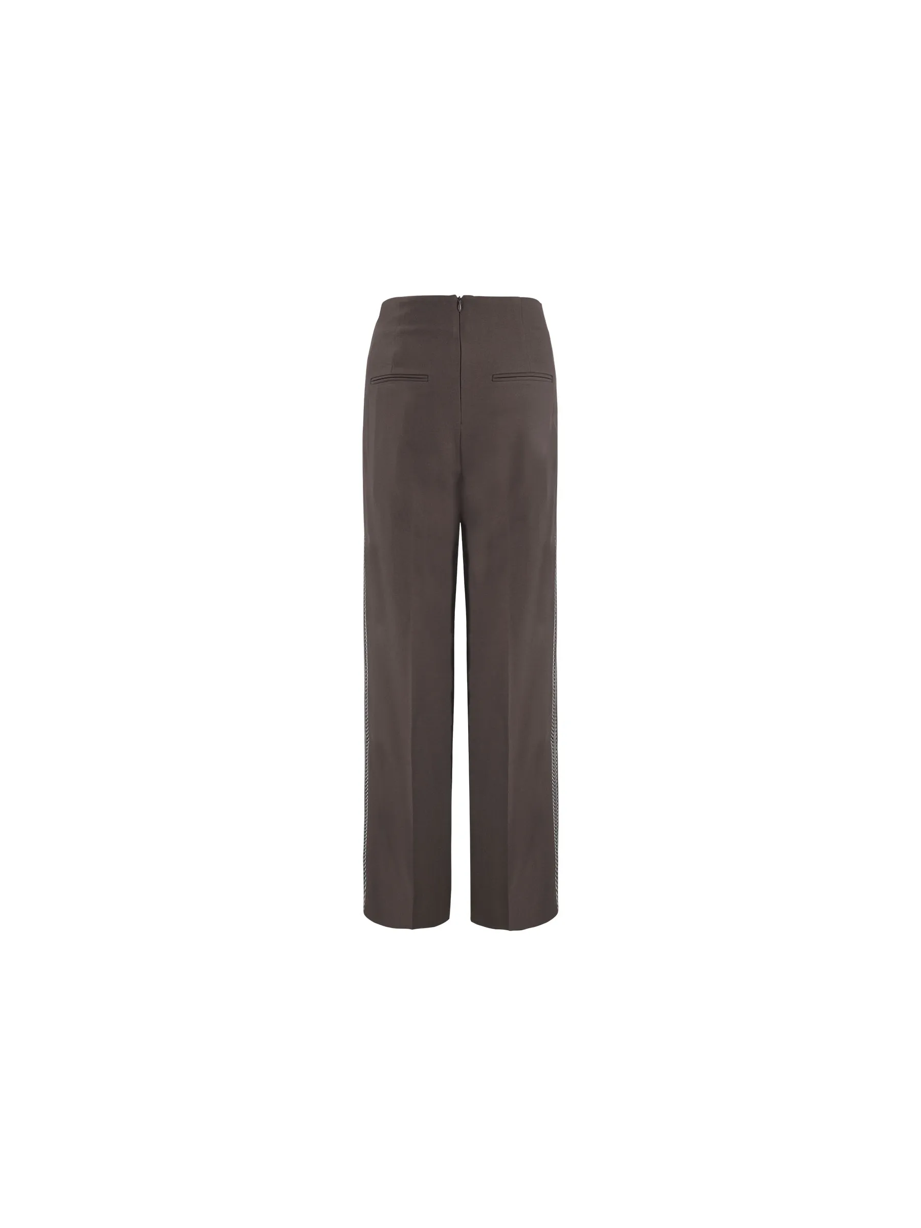 High Waisted Straight Leg Casual Trousers