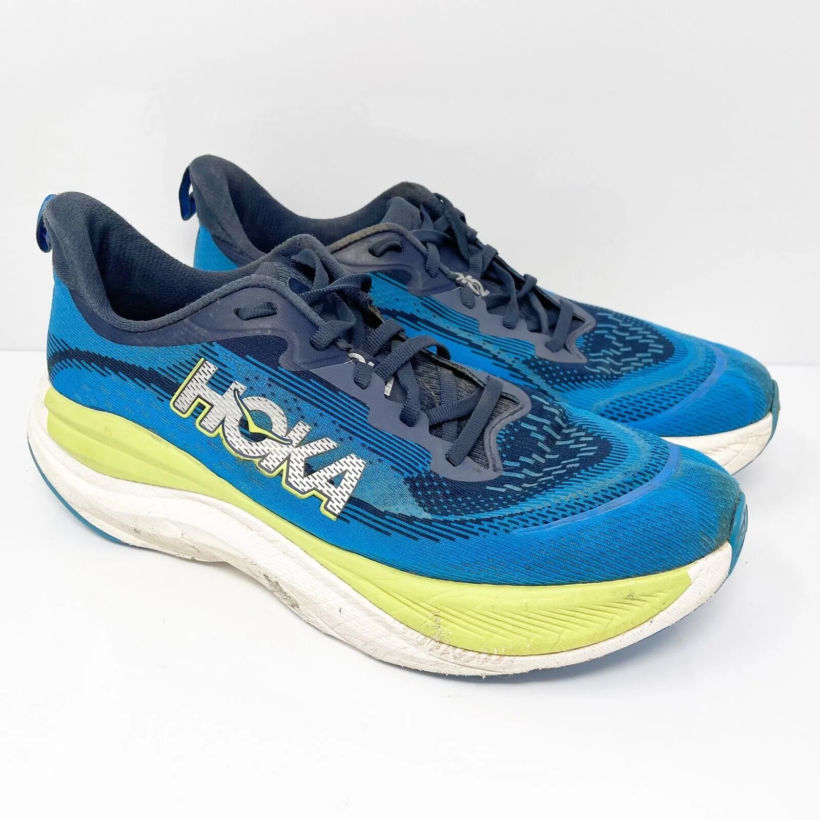 Hoka One One Mens Skyflow 1155111 VVY Blue Running Shoes Sneakers Size 9.5 D