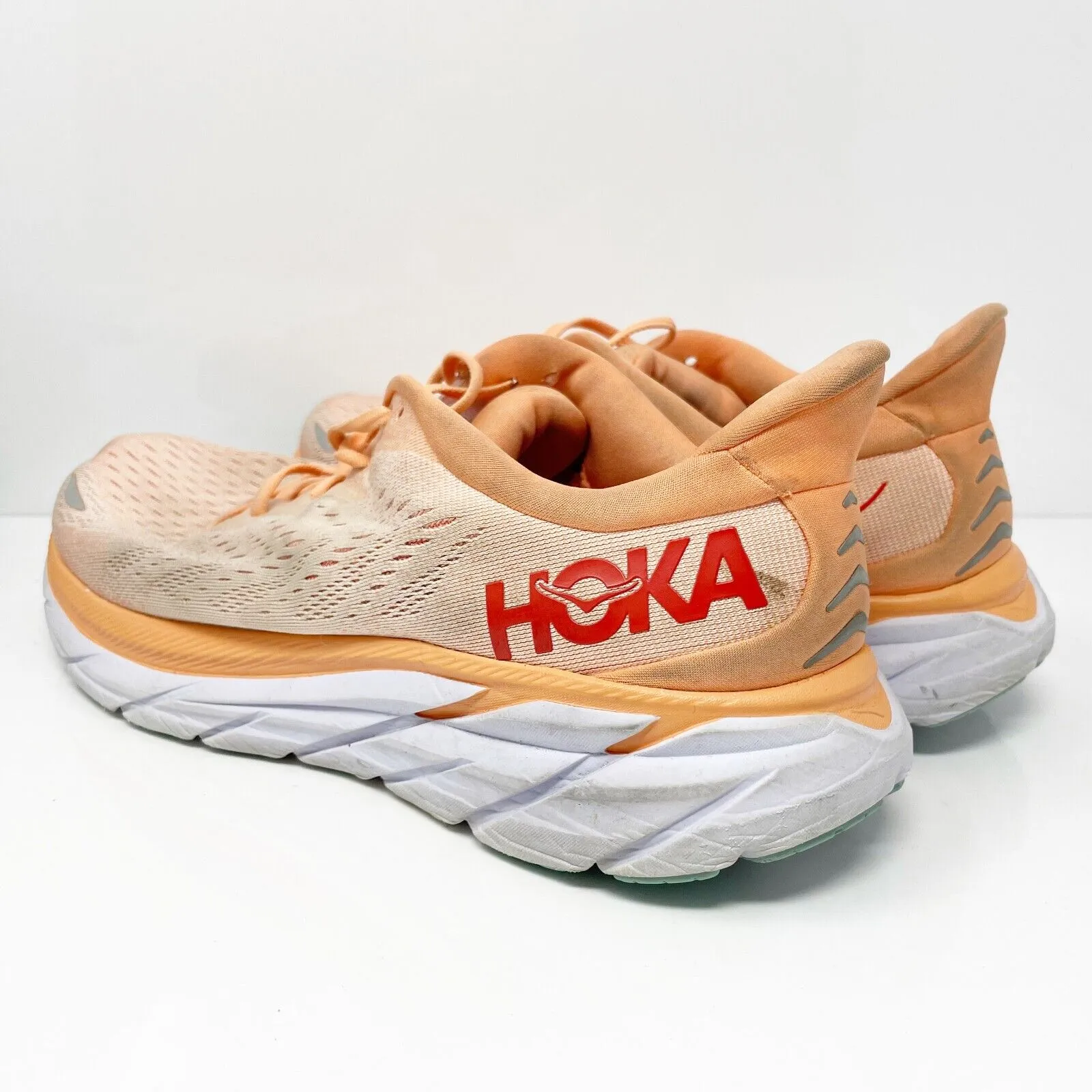 Hoka One One Womens Clifton 8 1119394 CSPY Orange Running Shoes Sneakers 12 B