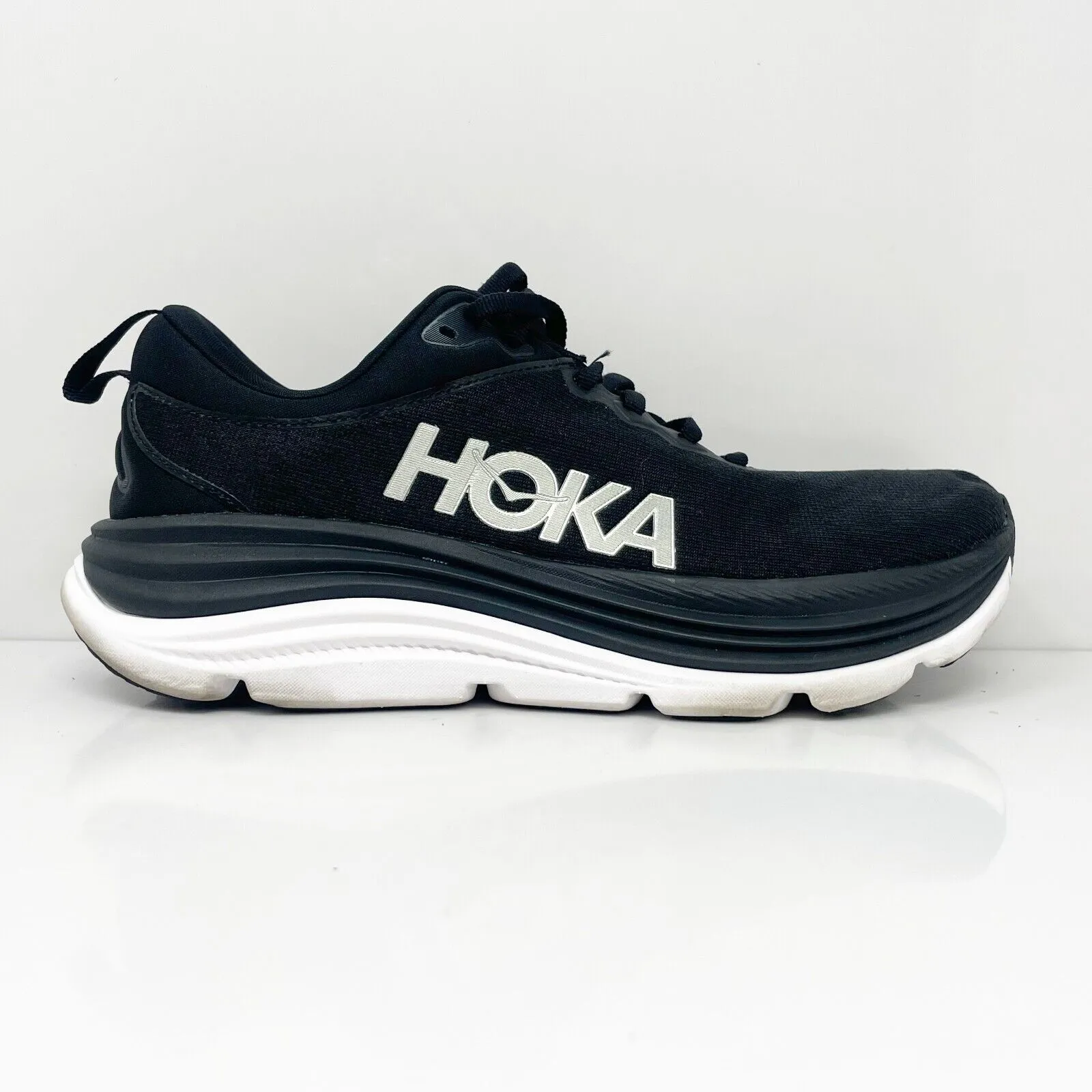 Hoka One One Womens Gaviota 5 1134235 BWHT Black Running Shoes Sneakers Size 8 B