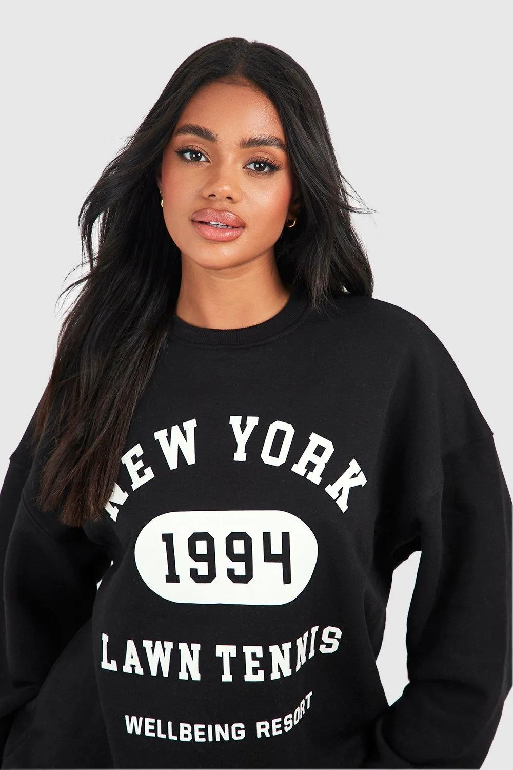 Hoodies & Sweatshirts | New York Slogan Printed Sweatshirt | boohoo