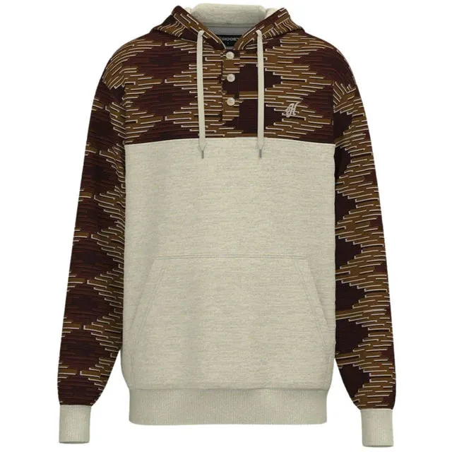 Hooey Men's jimmy Maroon/Tan Aztec Hoodie