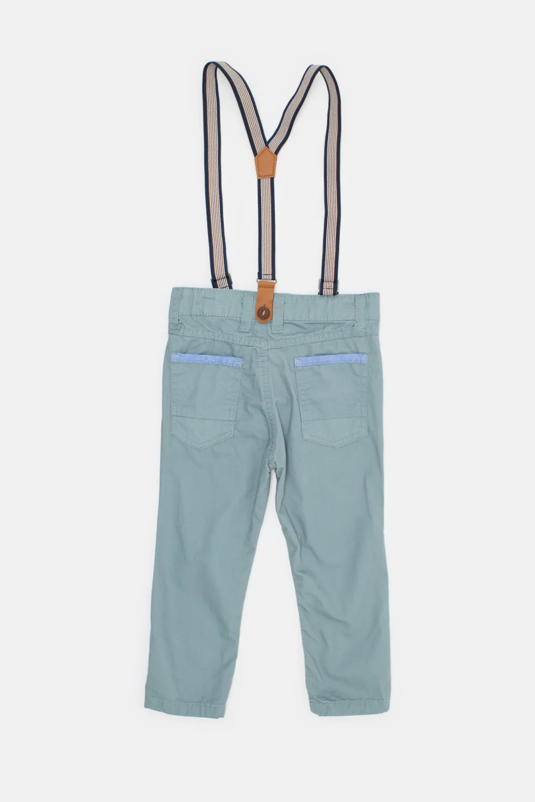 Infant Boys Blue Suspender Casual Trousers