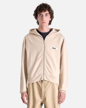 Jacquemus Le Hoodie Zip Gros Grain in Beige