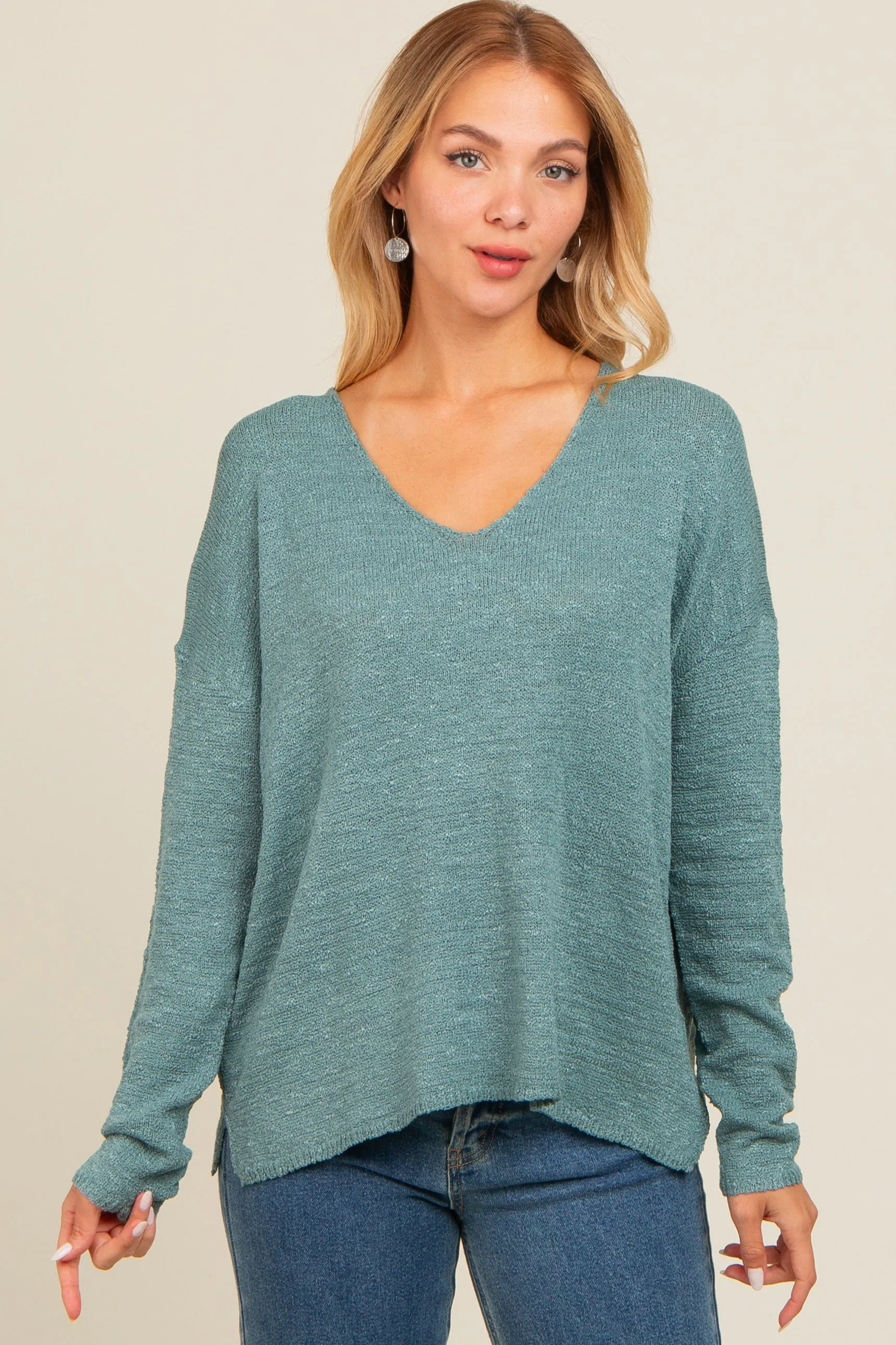 Jade V-Neck Basic Maternity Sweater