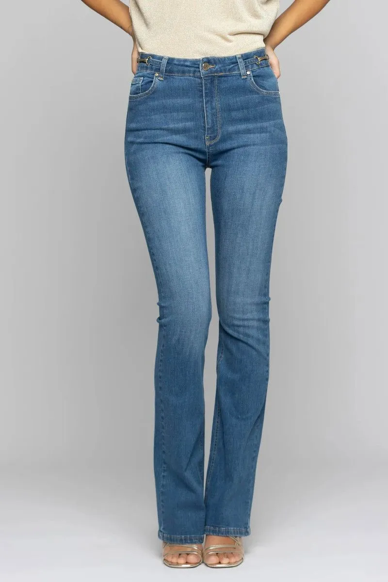 Jeans aderenti effetto used donna Blu