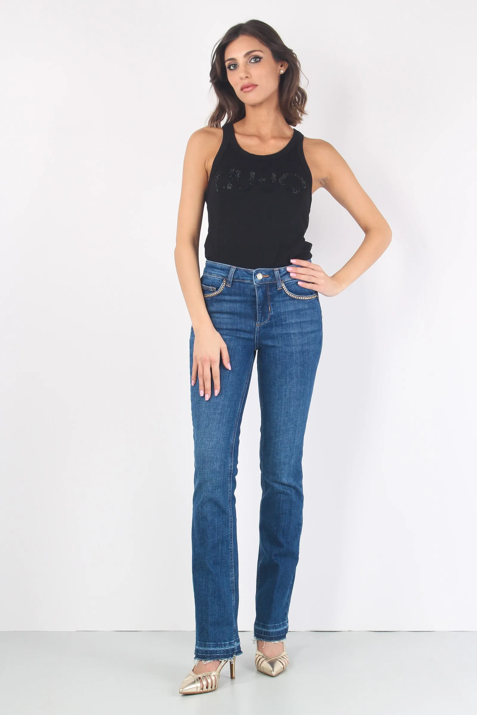 Jeans Repot Tasca Catena Sfran Denim Scuro