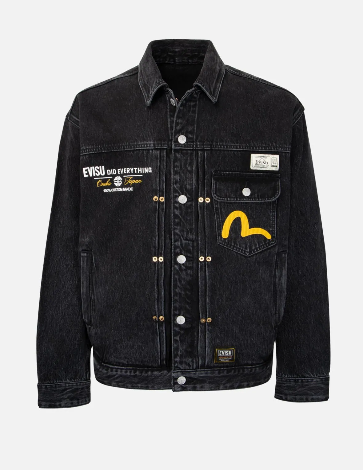 Kanji Print Denim Jacket