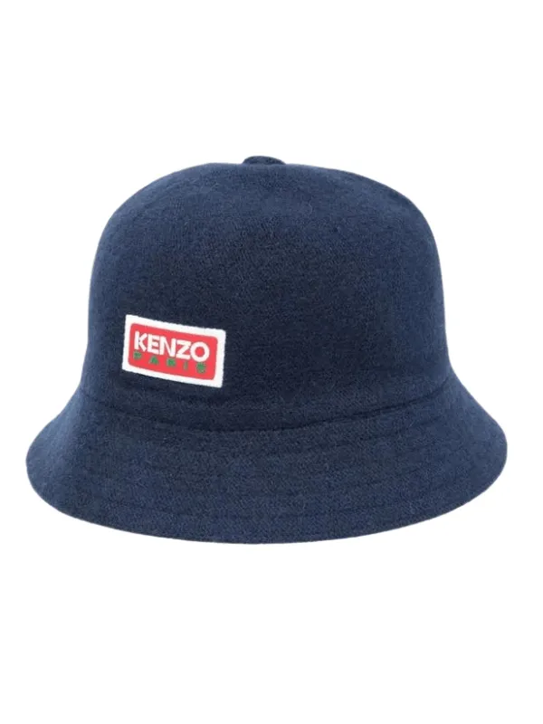 Kenzo Bucket Hat Paris Logo Navy