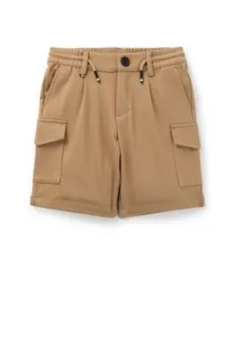 Kids' cargo shorts in stretch fabric with drawstring waist