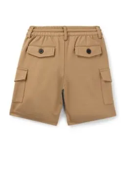 Kids' cargo shorts in stretch fabric with drawstring waist