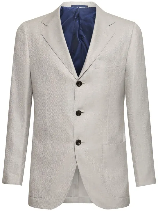 Kiton   Single breast cashmere blend blazer 