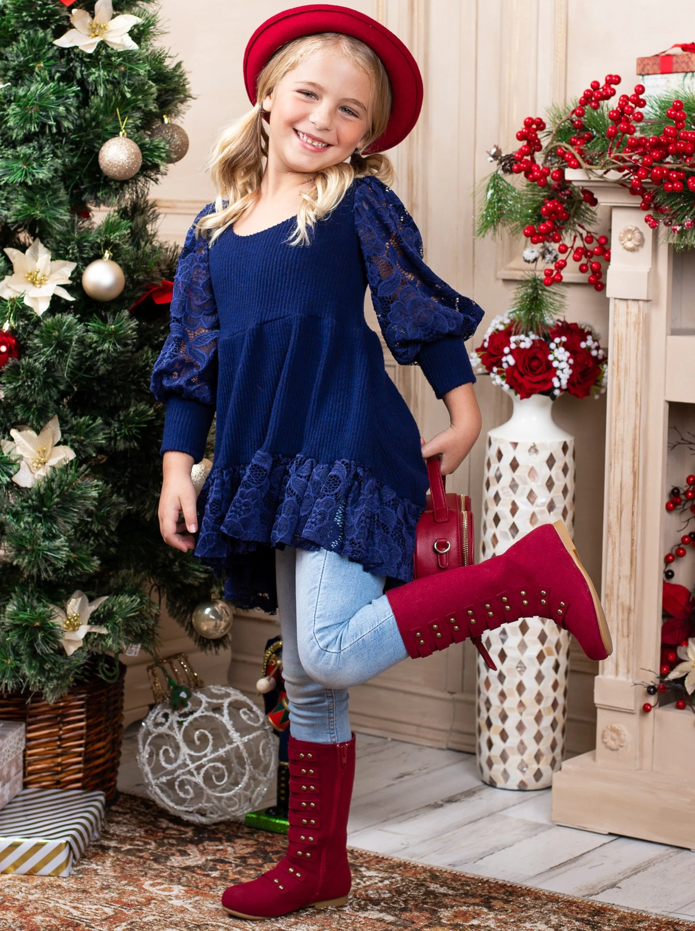 La Dentelle Blues Hi-Lo Lace Tunic