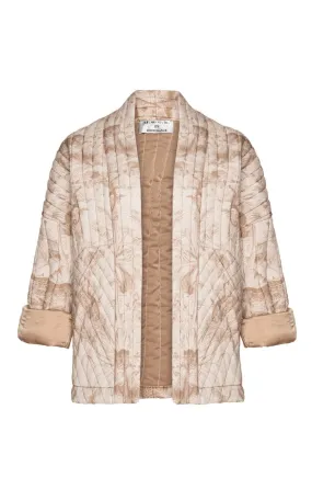 Ladies Safari Print Quilted Edge-To-Edge Jacket