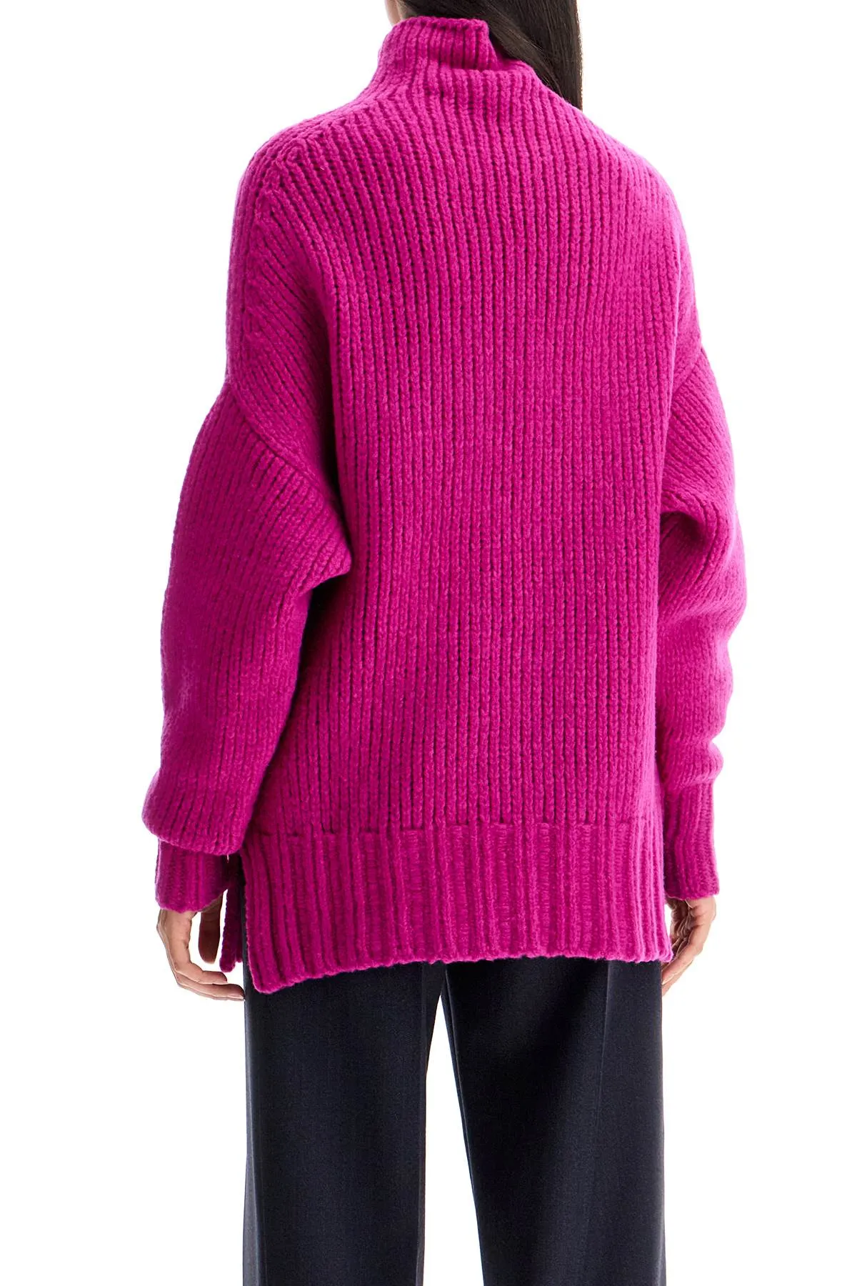 Lanvin High Neck Wool Sweater   Fuchsia