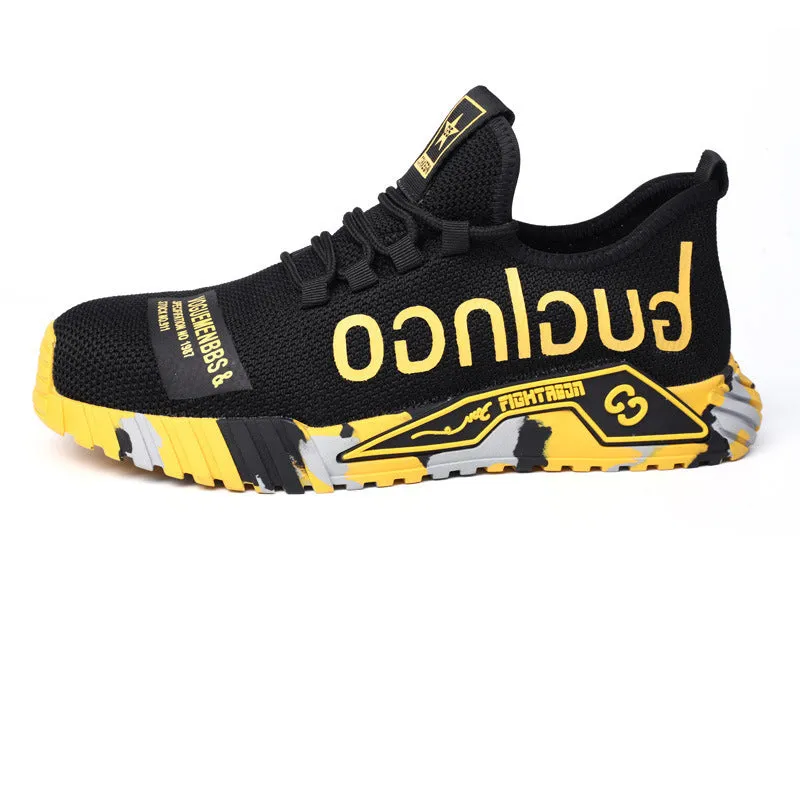 Letter Print Puncture Proof Sneakers