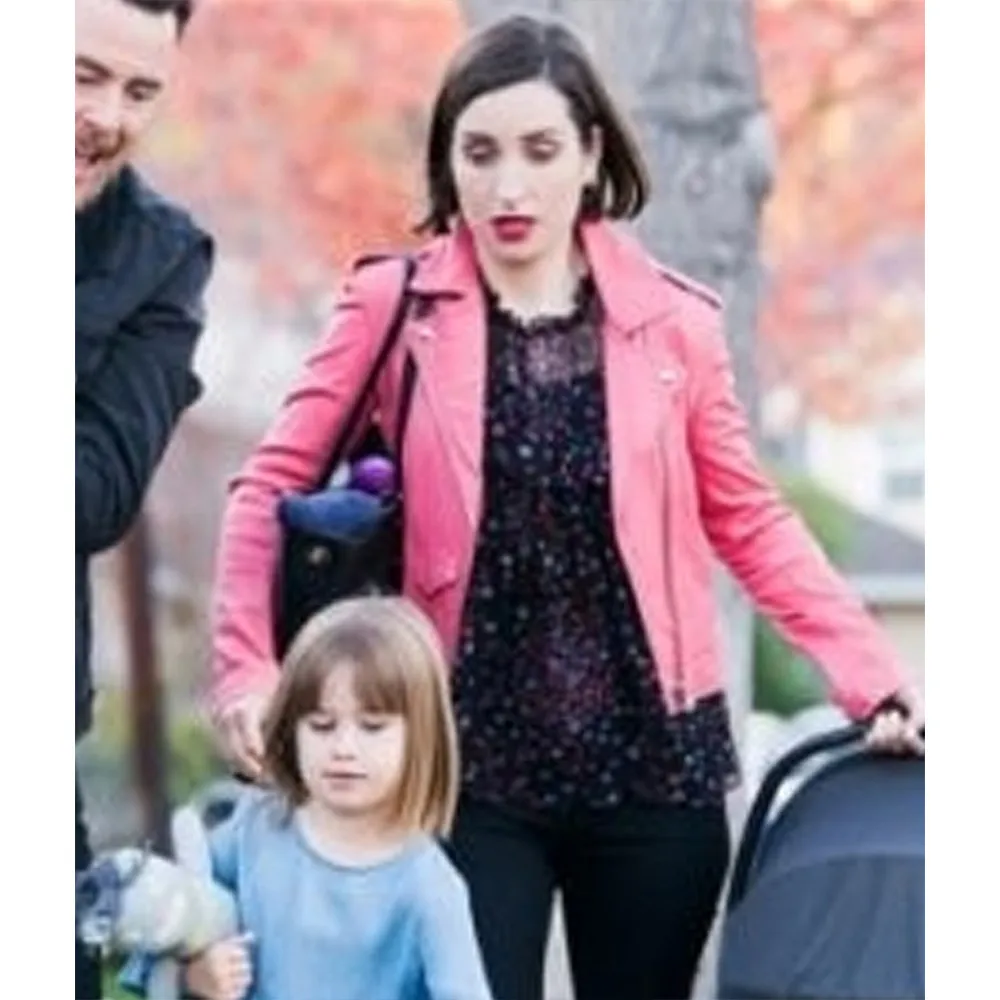 Life in Pieces Zoe Lister-Jones Pink Leather Jacket