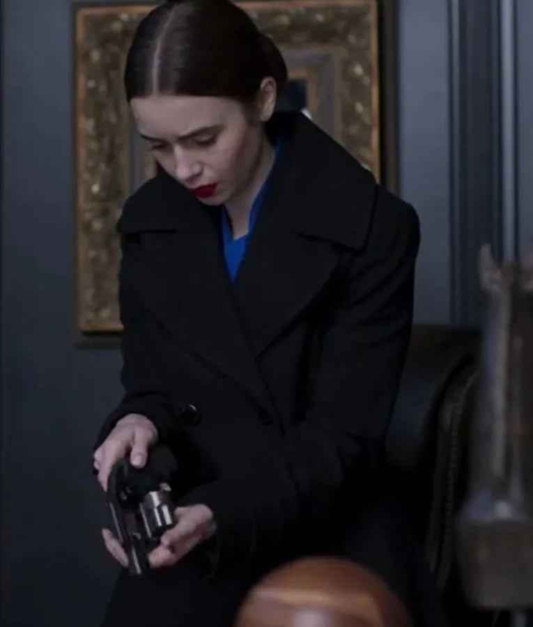 Lily Collins Inheritance Coat - Famous Women's Coat