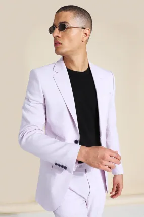 Linen Skinny Single Breast Suit Jacket | boohooMAN UK